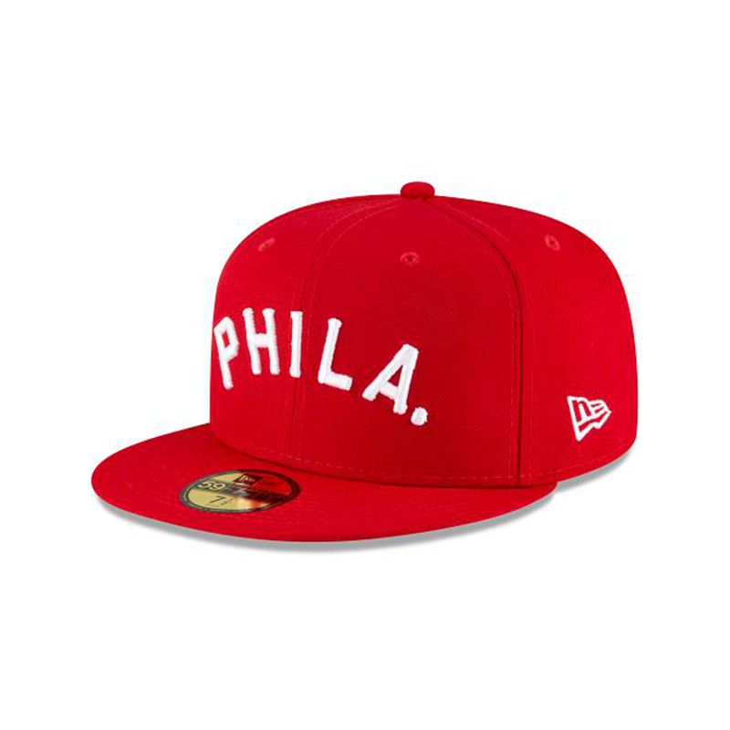 MLB Philadelphia Phillies Ligature 59Fifty Fitted (VWZ3109) - Red New Era Caps